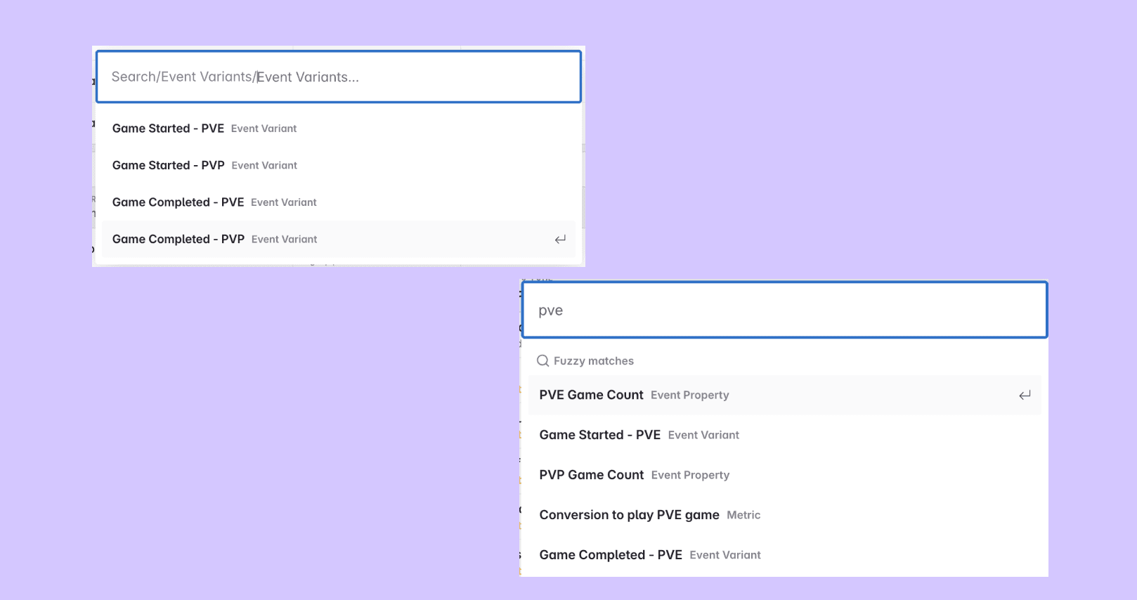 Screenshot of variant results in cmd+k